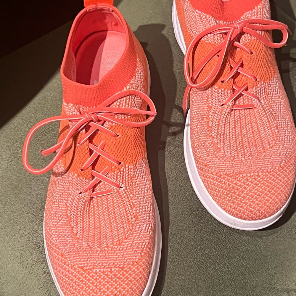 Fitflop Bright Orange Knit Sneakers